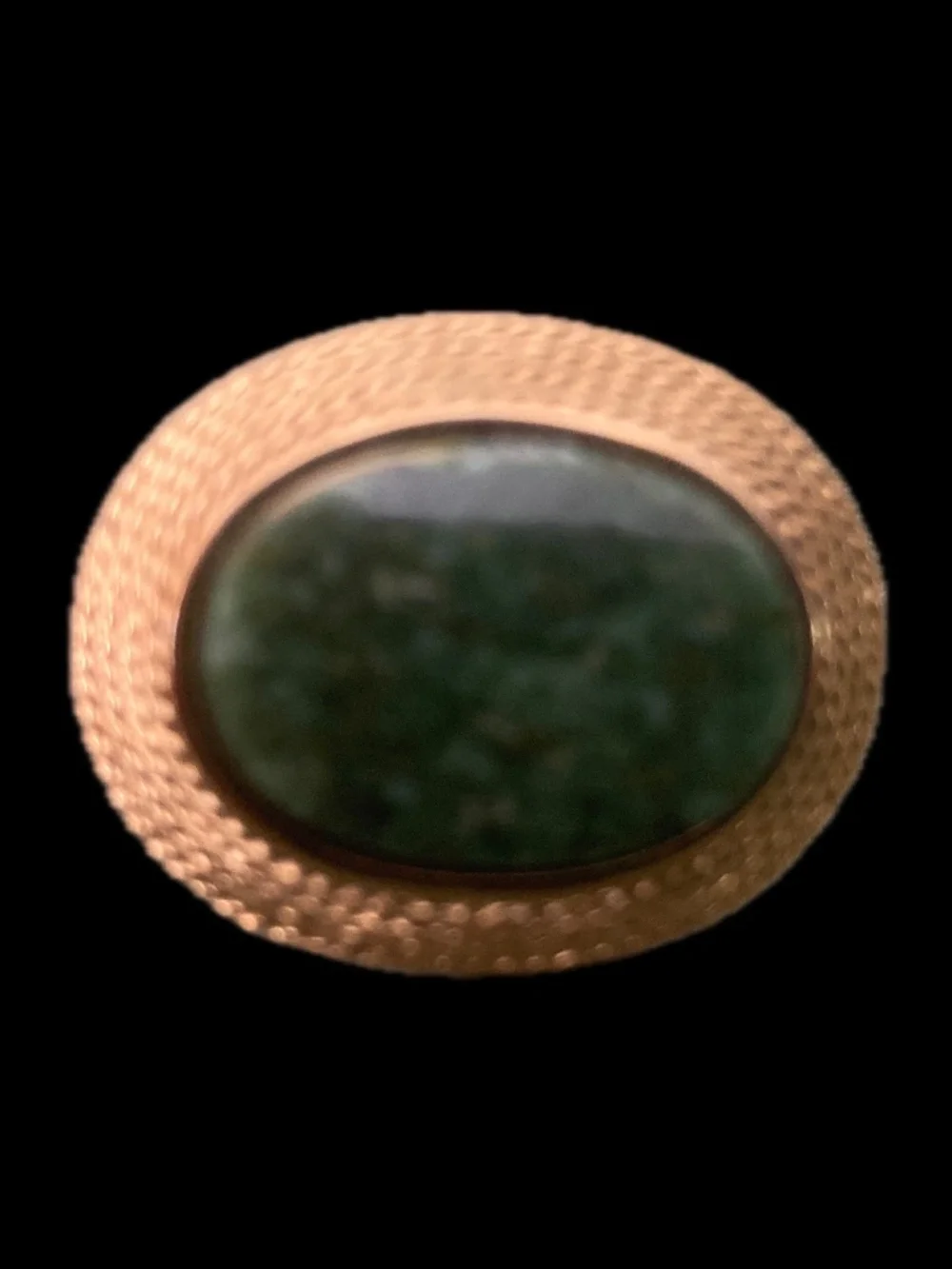 Vintage Sterling Silver Green Cabochon Cufflink – Single